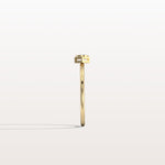 0.1CT Hexagon Bezel Solitaire Round Lab Diamond Ring - Rings