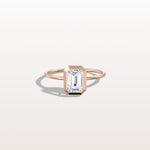 1CT Solitaire Bezel Set Lab Diamond Engagement Ring In 14K Solid Gold/Platinum - Rings