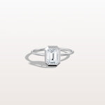 1CT Solitaire Bezel Set Lab Diamond Engagement Ring In 14K Solid Gold/Platinum - Rings