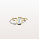 1CT Solitaire Bezel Set Lab Diamond Engagement Ring In 14K Solid Gold/Platinum - Rings