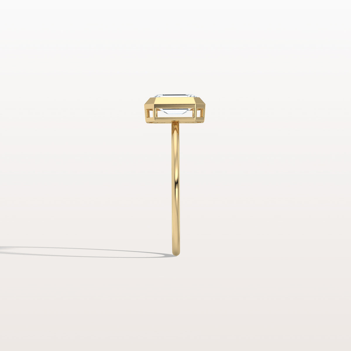 1CT Solitaire Bezel Set Lab Diamond Engagement Ring In 14K Solid Gold/Platinum - Rings