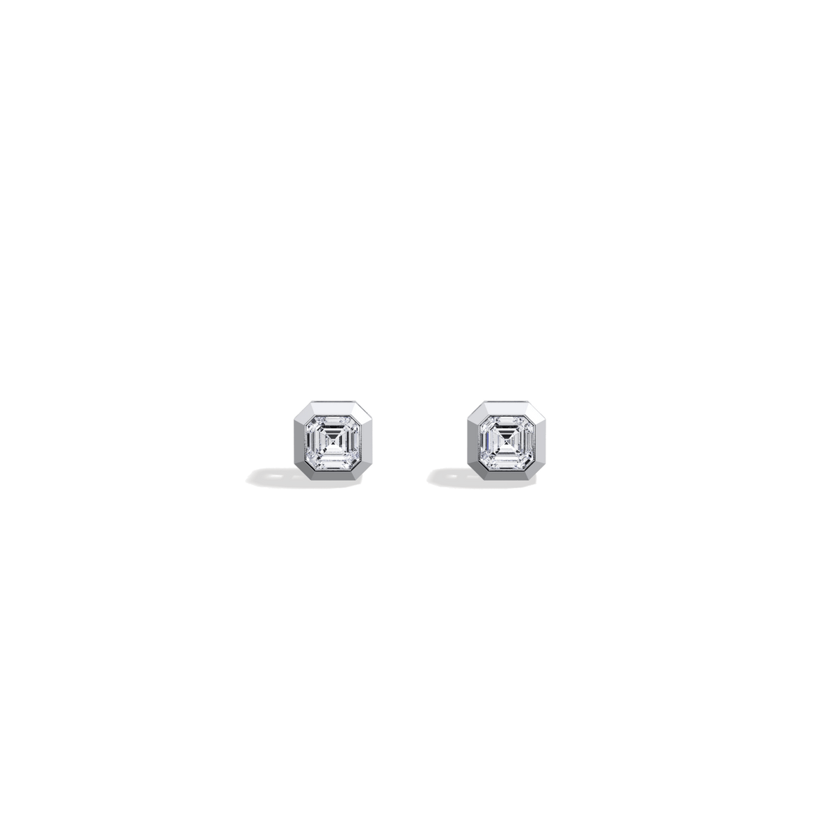 1CTW Radiant Cut Lab Diamond Octagon Stud Earring - Earrings
