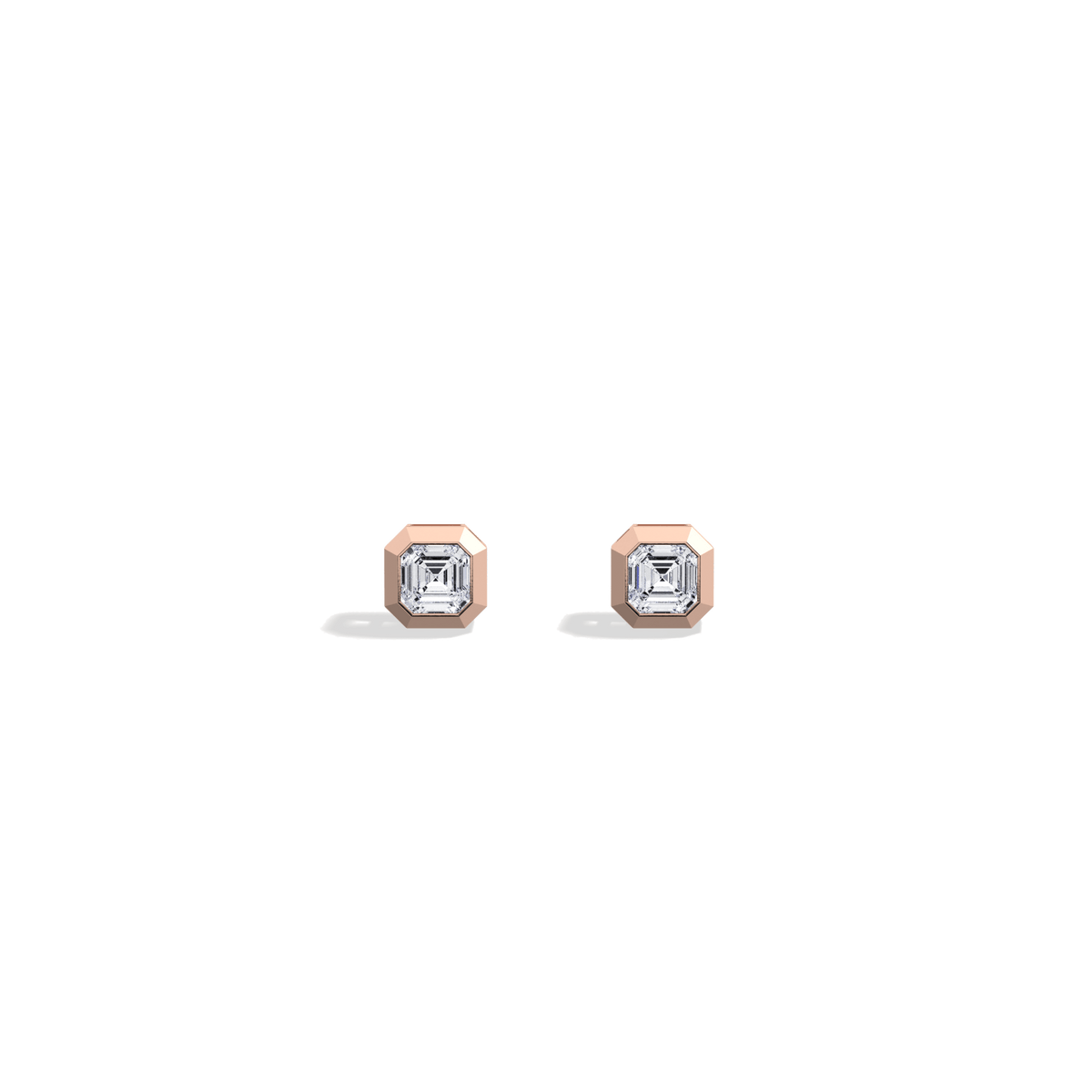 1CTW Radiant Cut Lab Diamond Octagon Stud Earring - Earrings