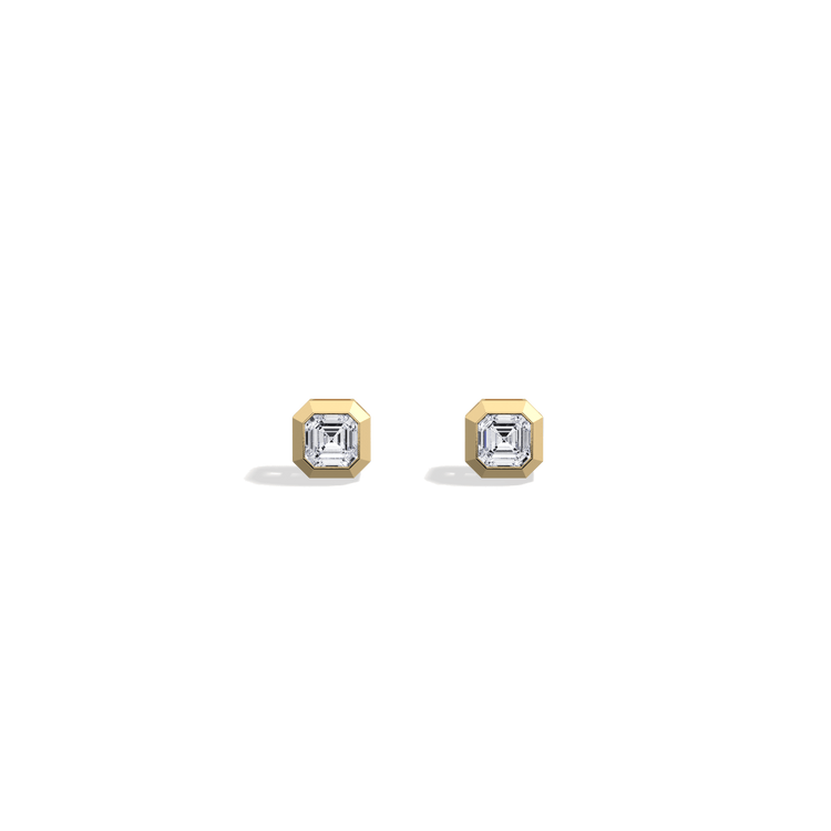 1CTW Radiant Cut Lab Diamond Octagon Stud Earring - Earrings