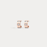 14K Gold Clover Diamond Hoop Earrings in 10mm - Earrings