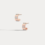 14K Gold Clover Diamond Hoop Earrings in 10mm - Earrings