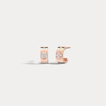 14K Gold Clover Diamond Hoop Earrings in 10mm - Earrings
