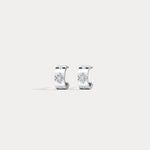 14K Gold Clover Diamond Hoop Earrings in 10mm - Earrings