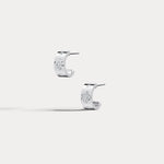 14K Gold Clover Diamond Hoop Earrings in 10mm - Earrings