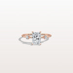 1CT Radiant Cut Lab Grown Diamond Three Stones Engagment Ring - Rings