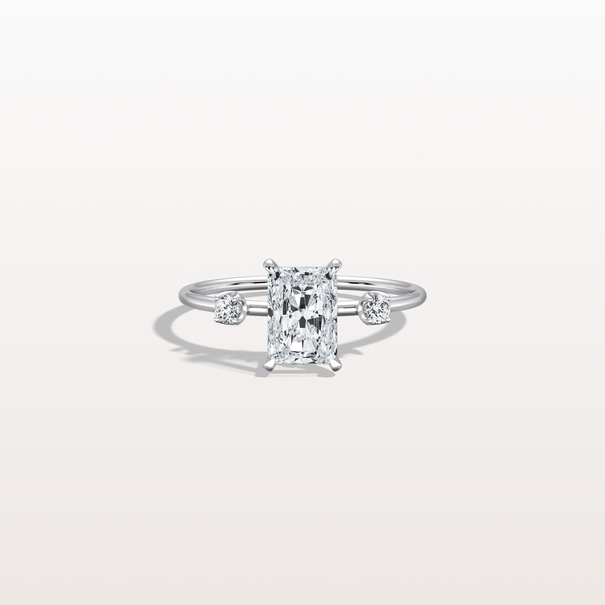 1CT Radiant Cut Lab Grown Diamond Three Stones Engagment Ring - Rings
