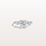 1CT Radiant Cut Lab Grown Diamond Three Stones Engagment Ring - Rings
