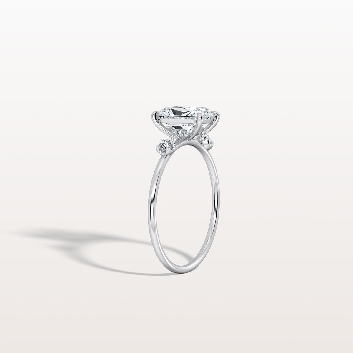 1CT Radiant Cut Lab Grown Diamond Three Stones Engagment Ring - Rings