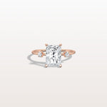2CT Radiant Cut Lab Grown Diamond Three Stones Engagment Ring - Rings