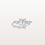 2CT Radiant Cut Lab Grown Diamond Three Stones Engagment Ring - Rings