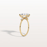 2CT Radiant Cut Lab Grown Diamond Three Stones Engagment Ring - Rings