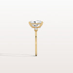 2CT Radiant Cut Lab Grown Diamond Three Stones Engagment Ring - Rings