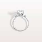 3CT Radiant Cut Lab Grown Diamond Three Stones Engagment Ring - Rings