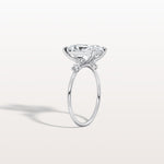 3CT Radiant Cut Lab Grown Diamond Three Stones Engagment Ring - Rings