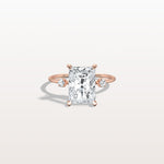 3CT Radiant Cut Lab Grown Diamond Three Stones Engagment Ring - Rings