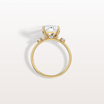 3CT Radiant Cut Lab Grown Diamond Three Stones Engagment Ring - Rings