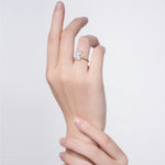 3CT Radiant Cut Lab Grown Diamond Three Stones Engagment Ring - Rings