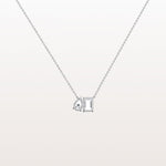2CTW Emerald and Pear Cut Lab Diamond Toi et Moi Necklace - Necklaces