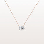 2CTW Emerald and Pear Cut Lab Diamond Toi et Moi Necklace - Necklaces
