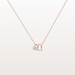2CTW Emerald and Pear Cut Lab Diamond Toi et Moi Necklace - Necklaces
