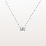 2CTW Emerald and Pear Cut Lab Diamond Toi et Moi Necklace - Necklaces