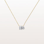 2CTW Emerald and Pear Cut Lab Diamond Toi et Moi Necklace - Necklaces