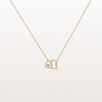 2CTW Emerald and Pear Cut Lab Diamond Toi et Moi Necklace - Necklaces
