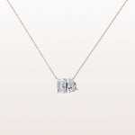 4CTW Emerald and Pear Cut Lab Diamoned Toi et Moi Necklace - Necklaces