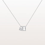 4CTW Emerald and Pear Cut Lab Diamoned Toi et Moi Necklace - Necklaces