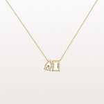 4CTW Emerald and Pear Cut Lab Diamoned Toi et Moi Necklace - Necklaces