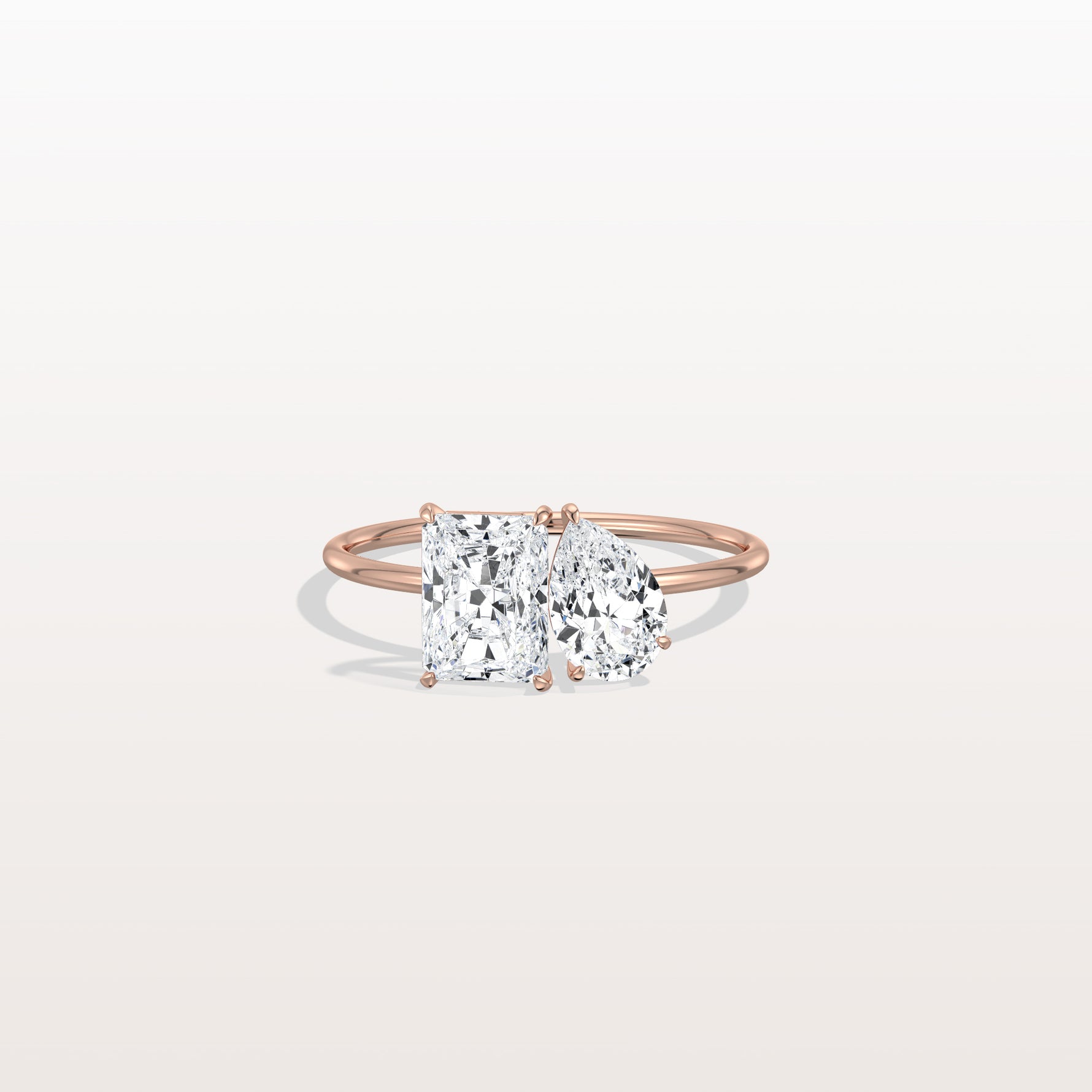 2CTW Lab Grown Diamond Toi Et Moi Engagement Ring In 14K Solid Gold/Platinum - Rings
