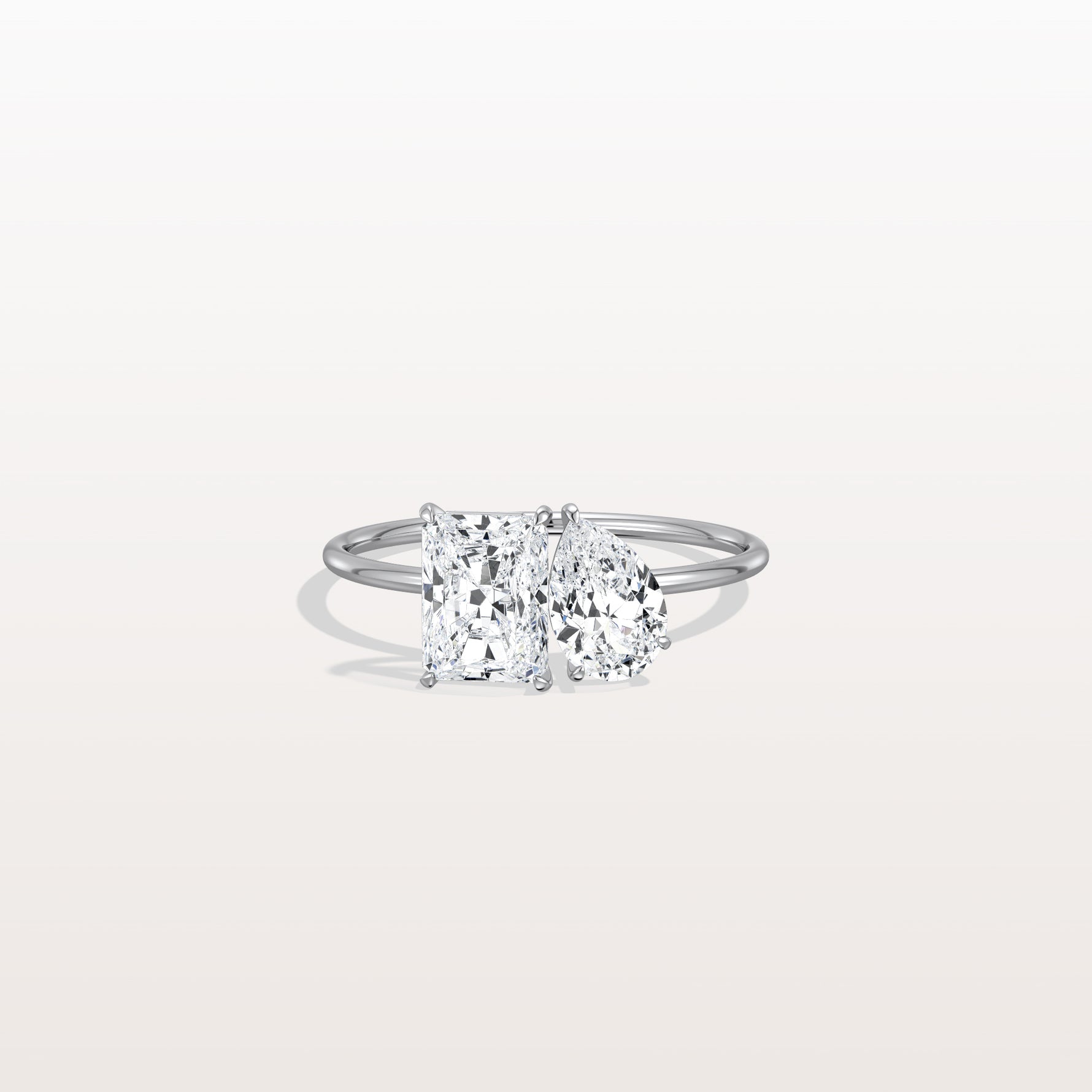 2CTW Lab Grown Diamond Toi Et Moi Engagement Ring In 14K Solid Gold/Platinum - Rings