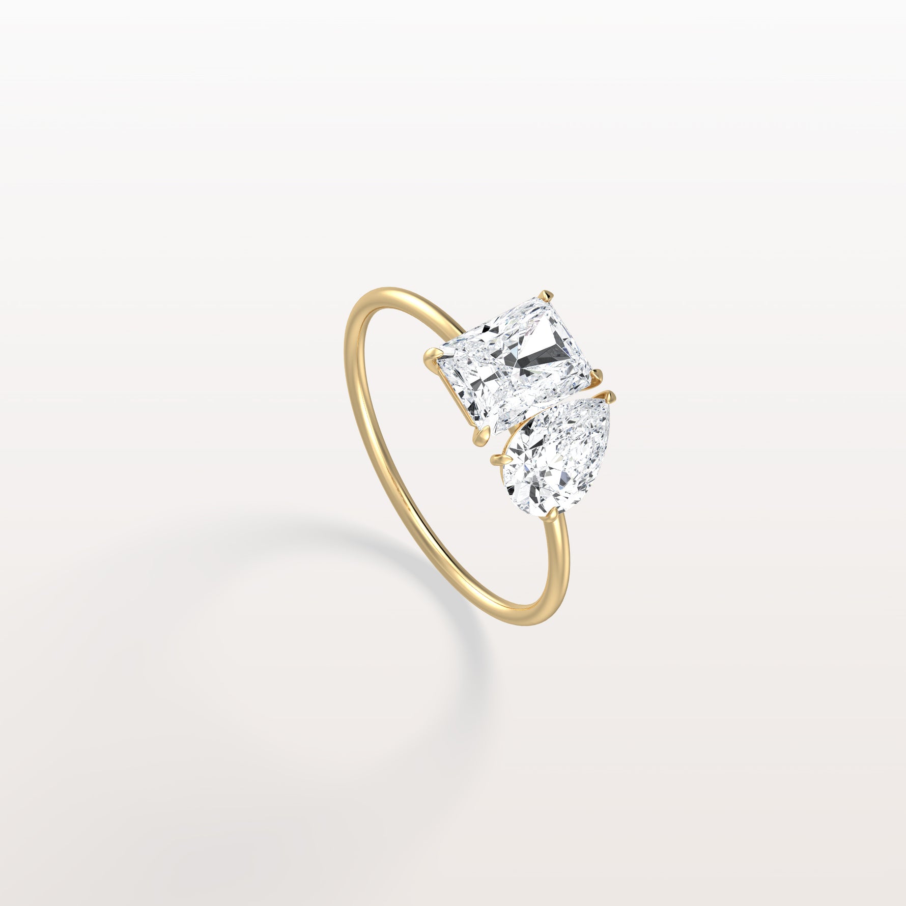 2CTW Lab Grown Diamond Toi Et Moi Engagement Ring In 14K Solid Gold/Platinum - Rings