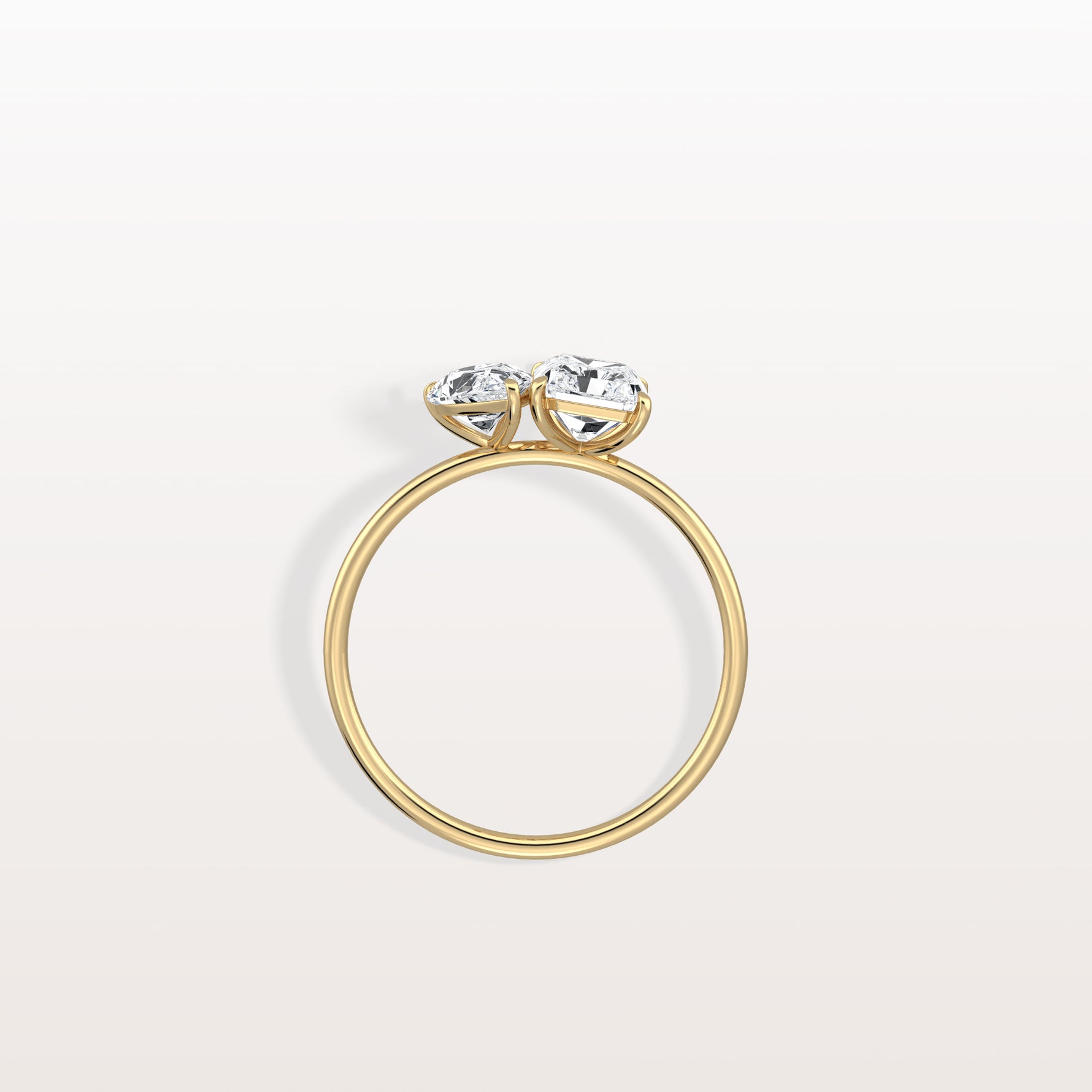 2CTW Lab Grown Diamond Toi Et Moi Engagement Ring In 14K Solid Gold/Platinum - Rings