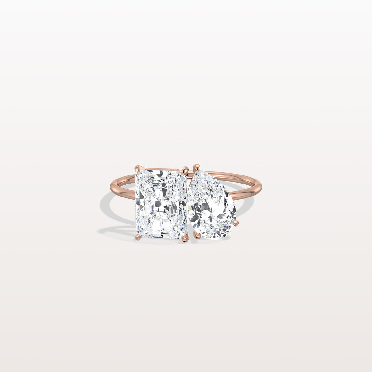 4CTW Lab Grown Diamond Toi Et Moi Engagement Ring In 14K Solid Gold/Platinum - Rings