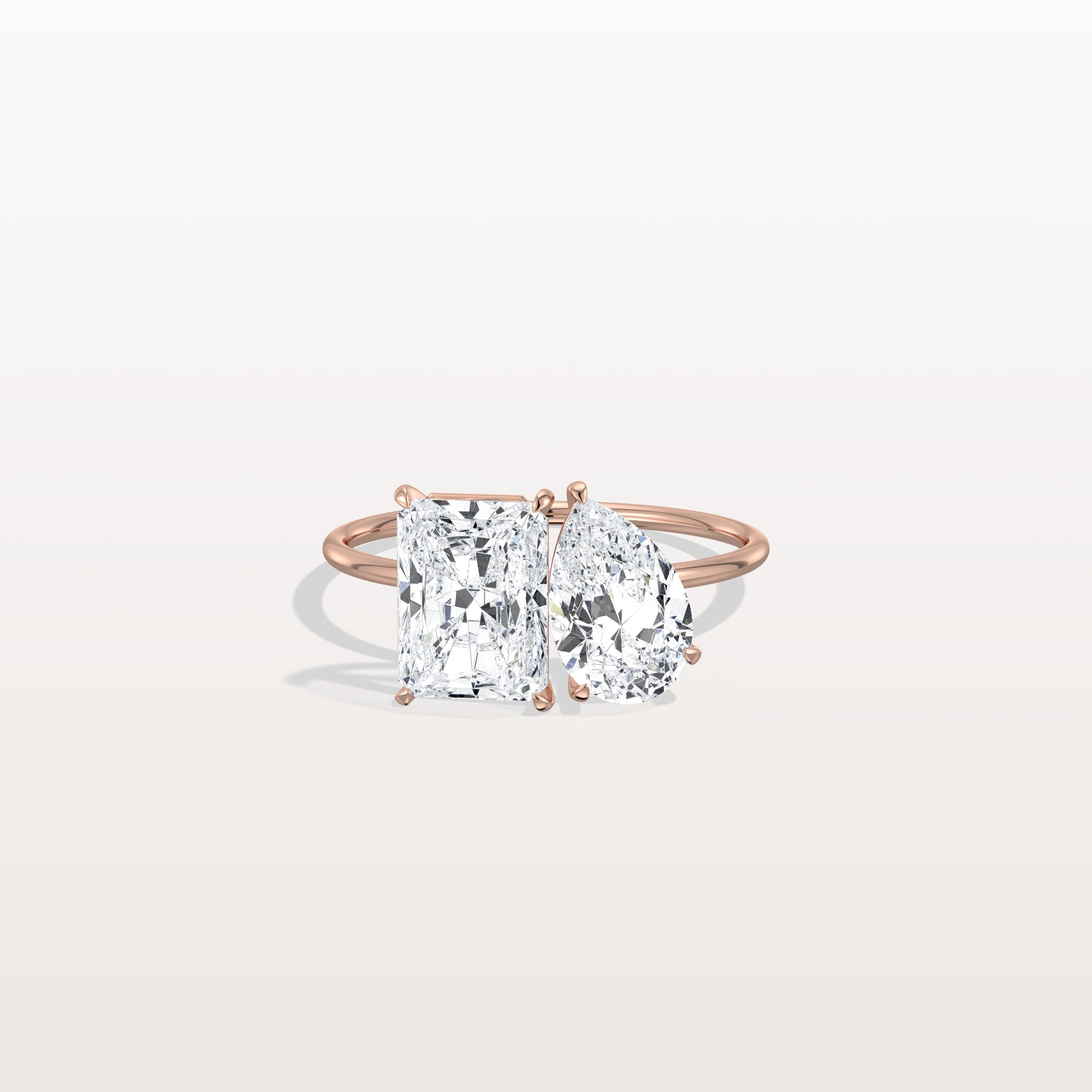 4CTW Lab Grown Diamond Toi Et Moi Engagement Ring In 14K Solid Gold/Platinum - Rings
