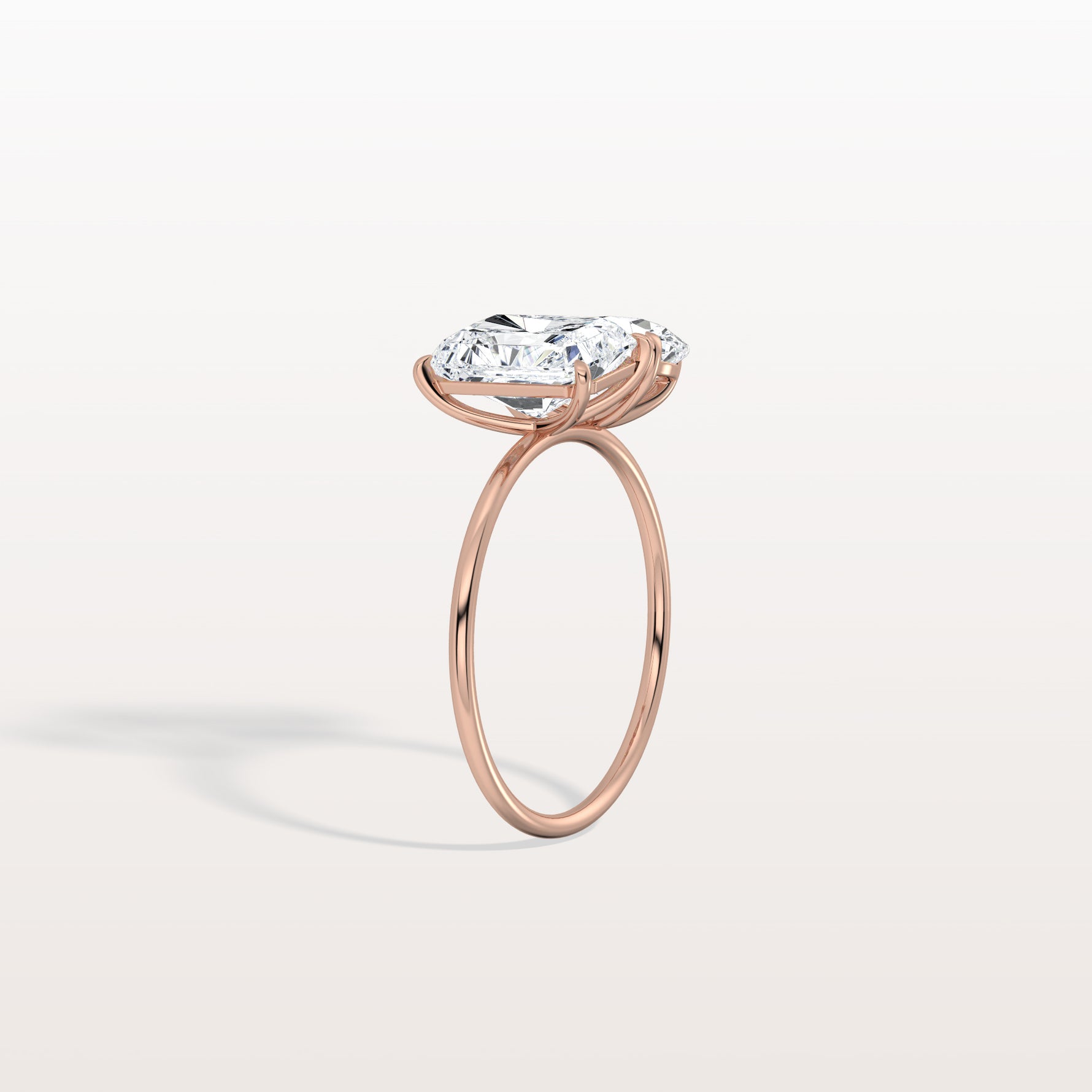 4CTW Lab Grown Diamond Toi Et Moi Engagement Ring In 14K Solid Gold/Platinum - Rings