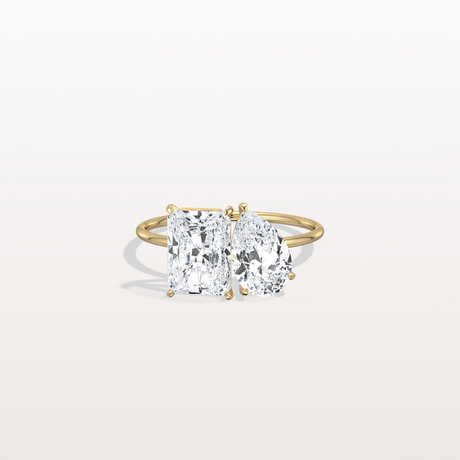 4CTW Lab Grown Diamond Toi Et Moi Engagement Ring In 14K Solid Gold/Platinum - Rings
