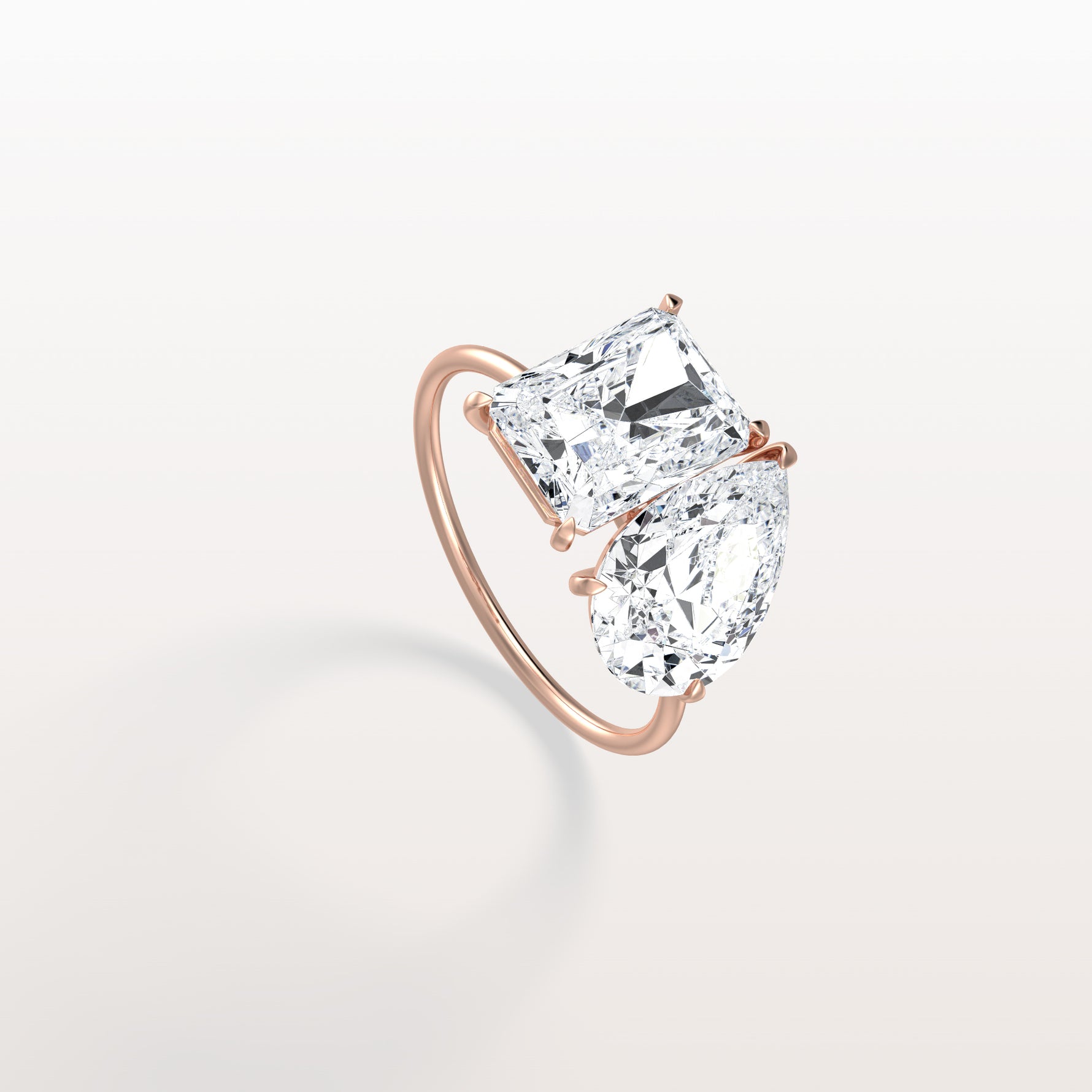 6CTW Lab Grown Diamond Toi Et Moi Engagement Ring In 14K Solid Gold/Platinum - Rings