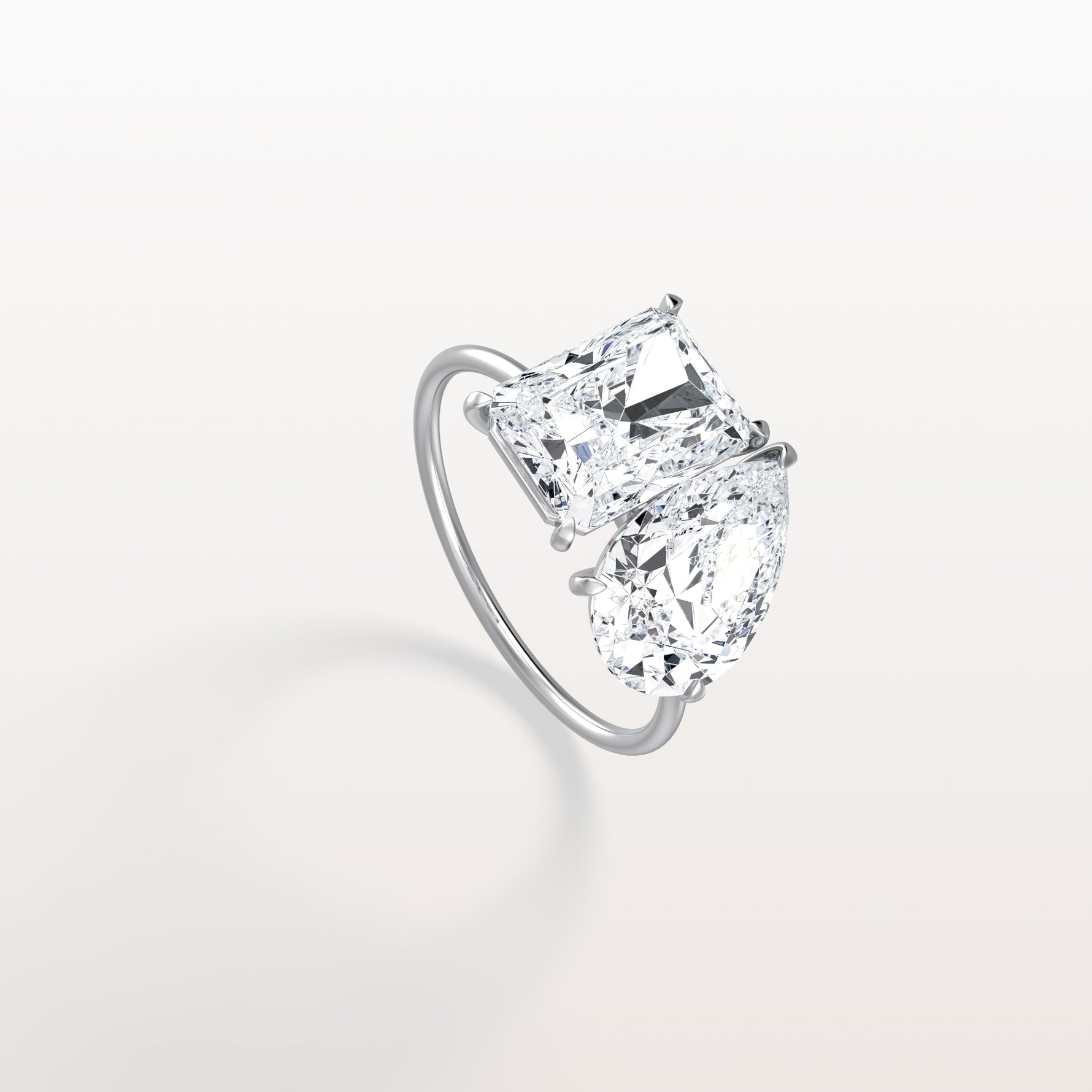 6CTW Lab Grown Diamond Toi Et Moi Engagement Ring In 14K Solid Gold/Platinum - Rings