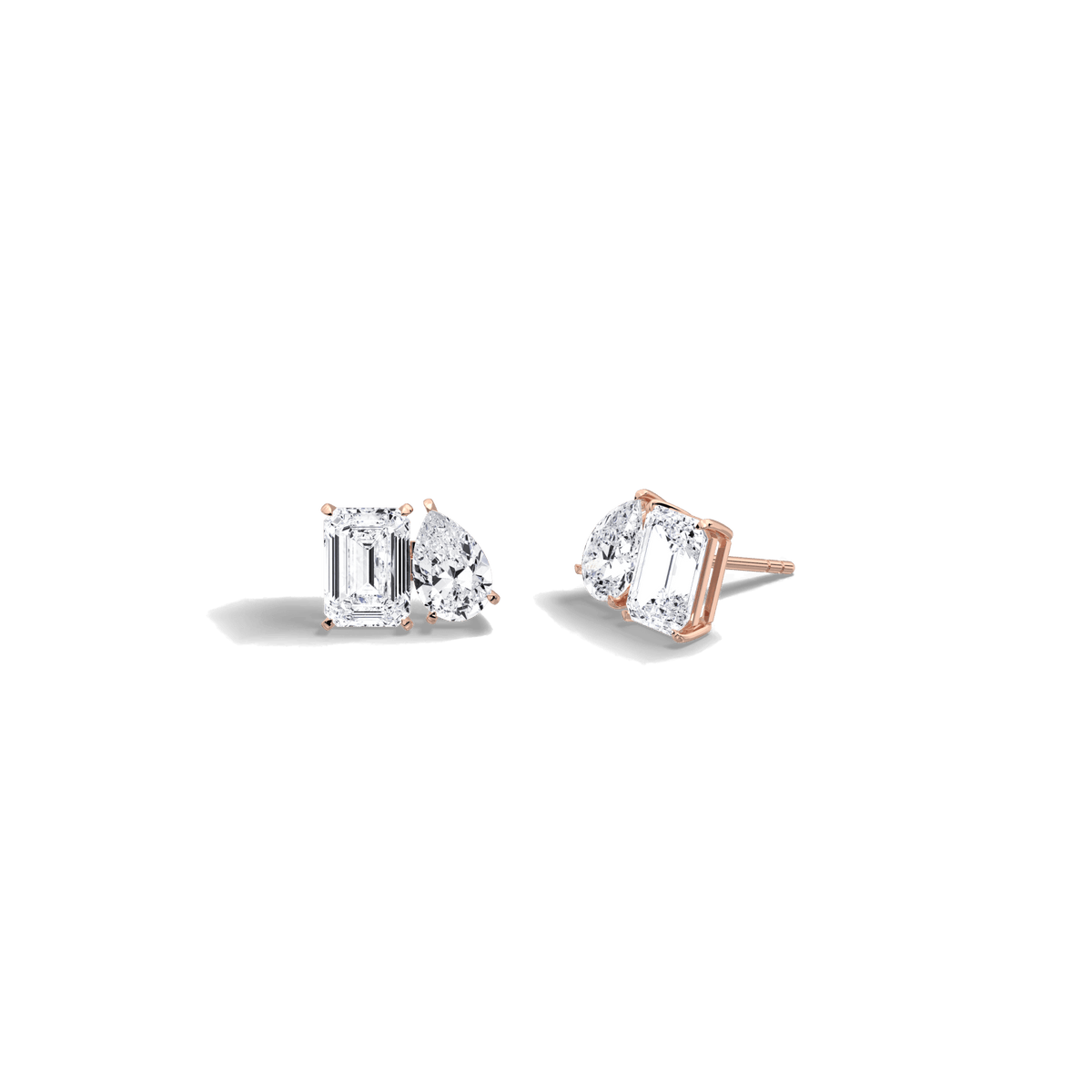 8CTW Lab Diamond Toi Et Moi Stud Earring - Earrings
