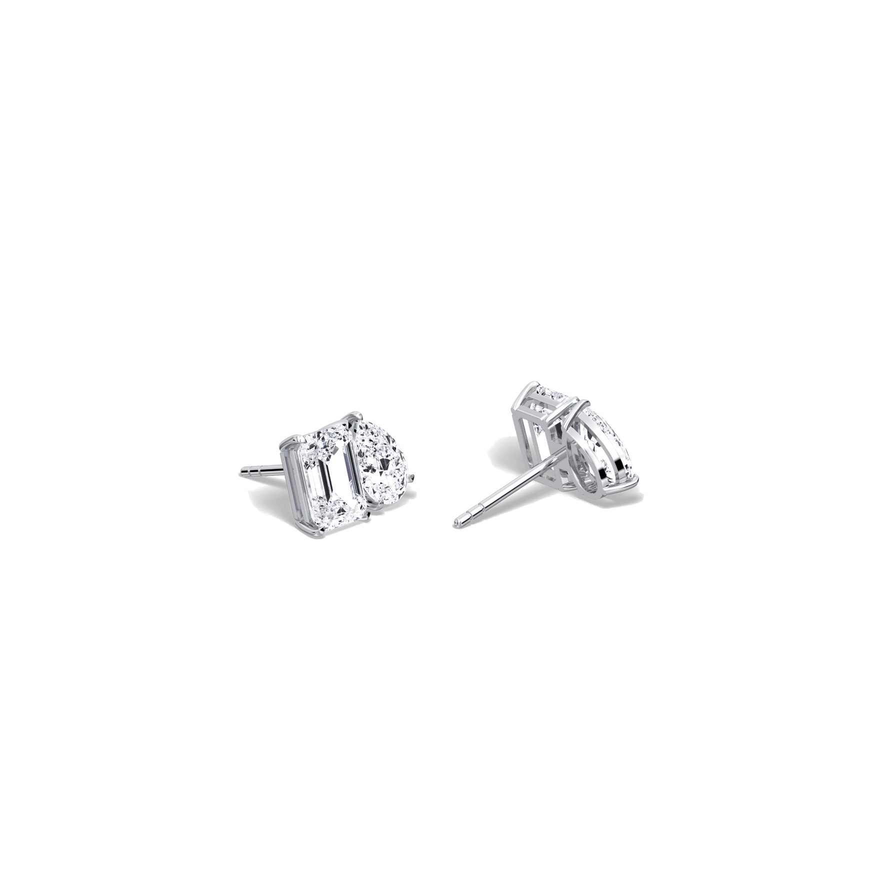 8CTW Lab Diamond Toi Et Moi Stud Earring - Earrings