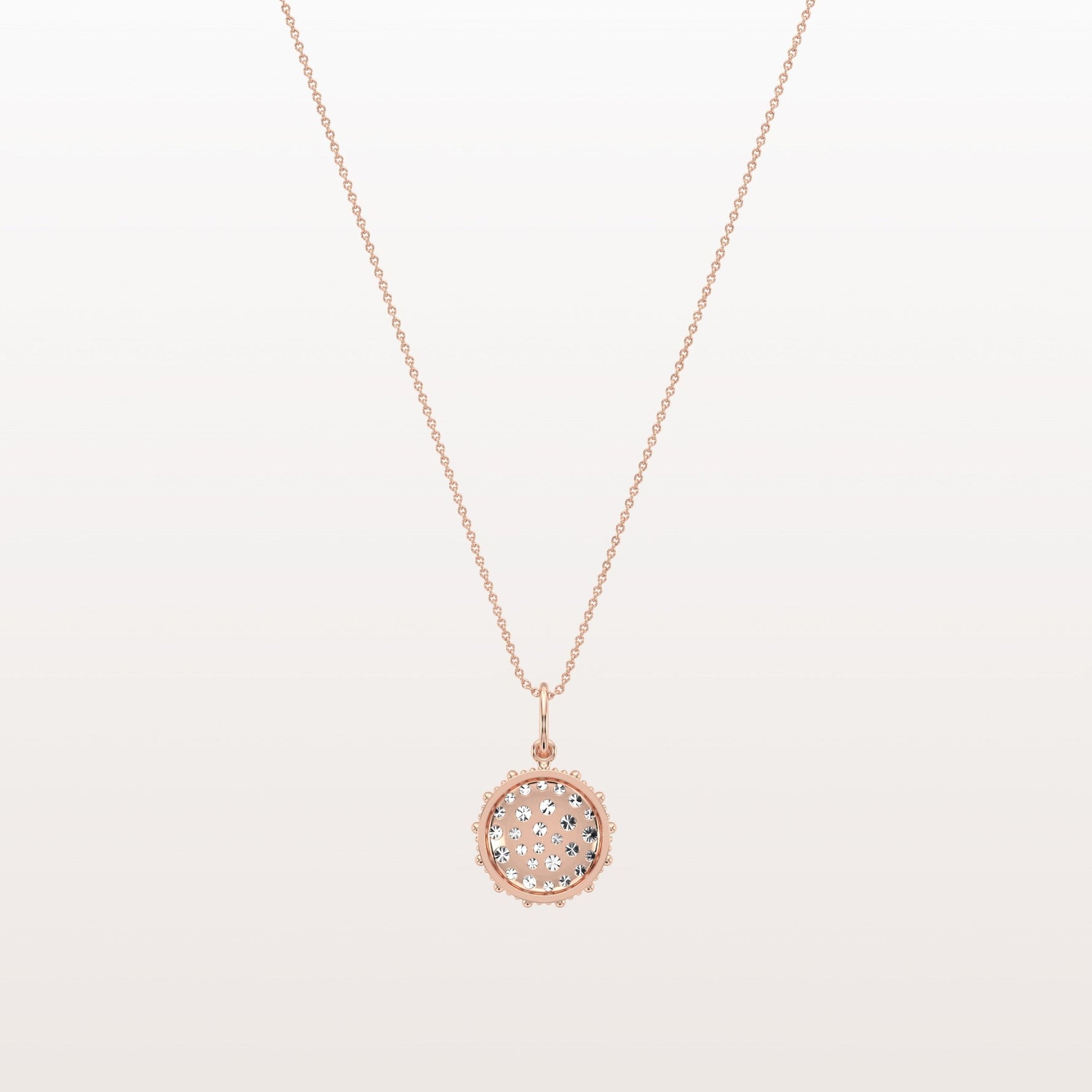 Lab Grown Diamond Circle Pendant Necklace in 14K Solid Gold/Platinum - Necklaces