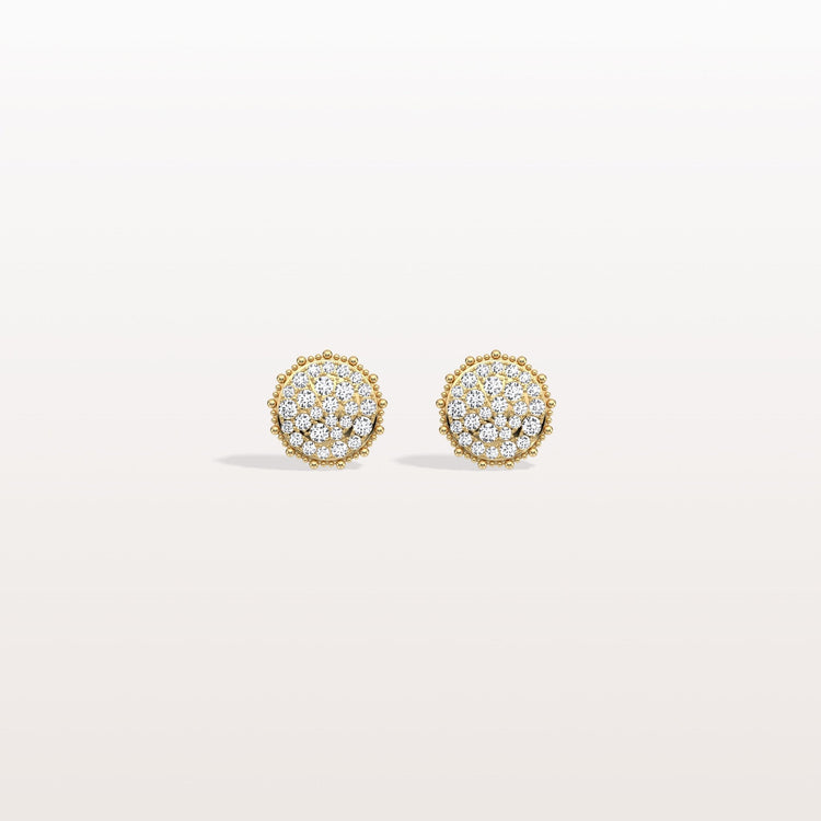 Lab Grown Diamond Push Back milgrain Stud Earring - Earrings