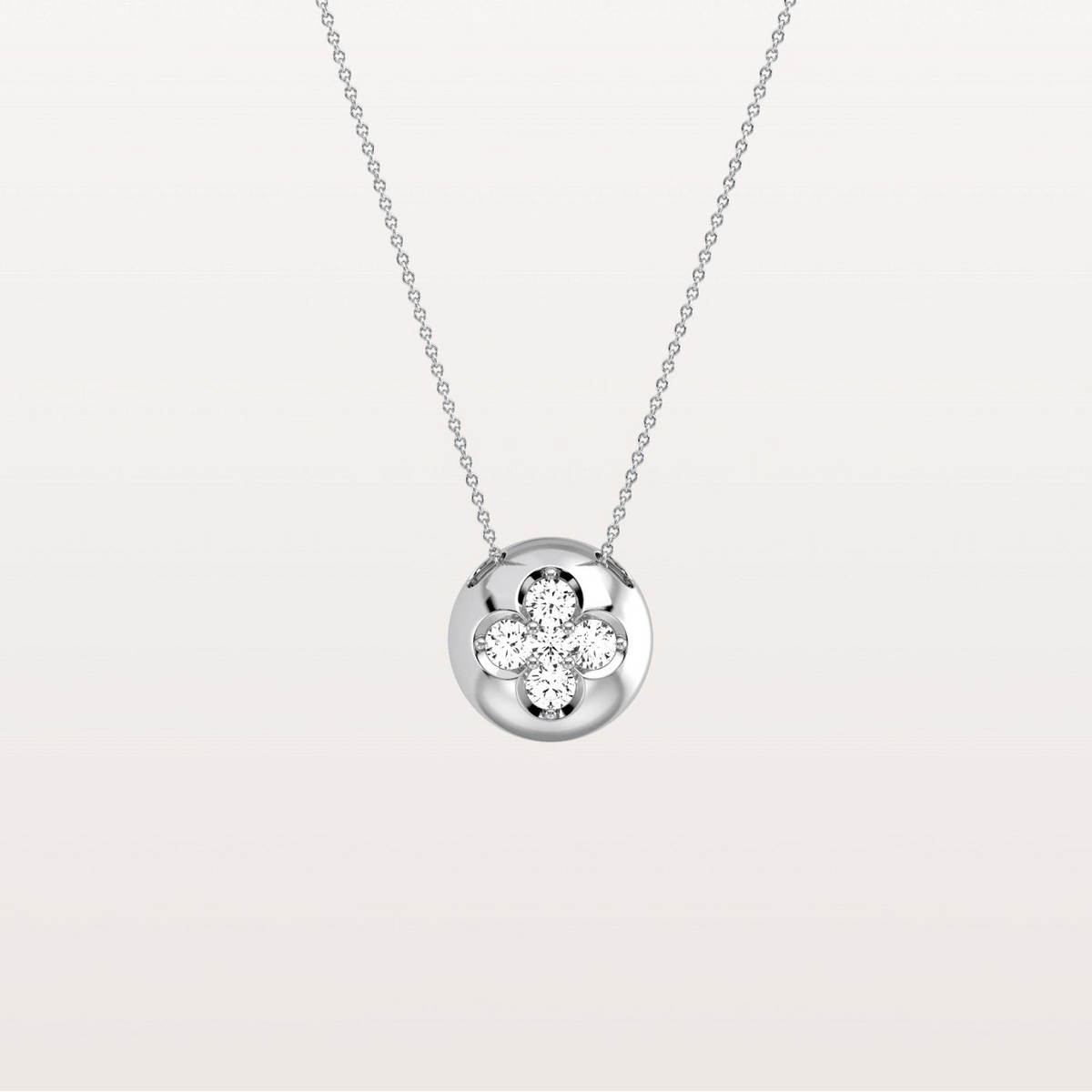 Lab Grown Diamond Blossom Necklace in 14K Solid Gold/Platinum - Necklaces